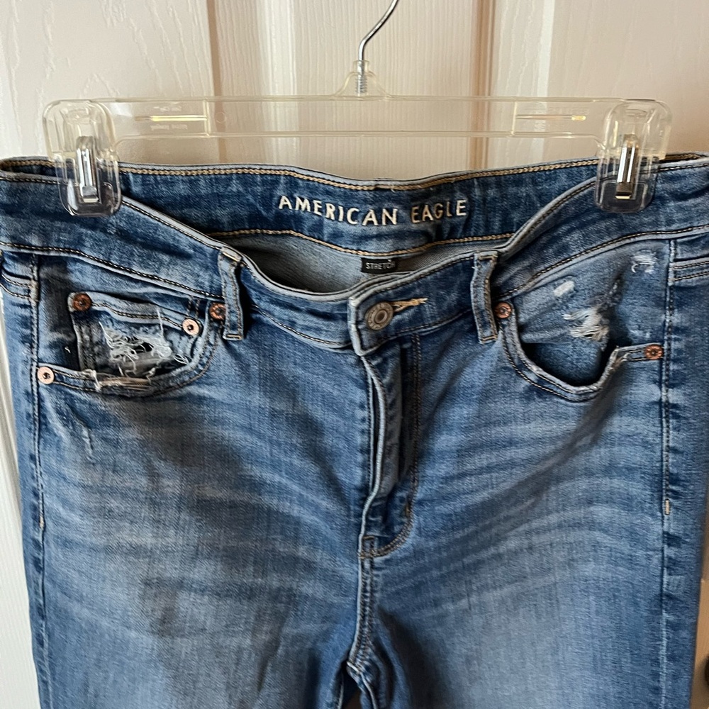 American Eagle super high rise flare 8 short - Picture 2 of 6